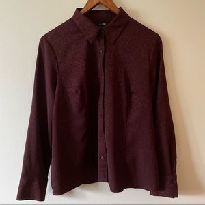 East 5th Burgundy Button Up Top